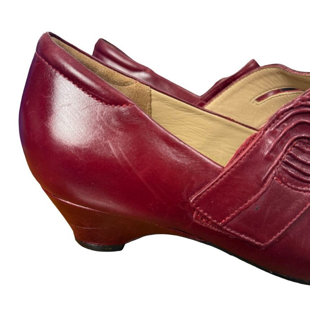 Ziera Kumfs Veil Burgundy Kitten Heels Mary Jane Leather Shoes Comfort 39/ 8.5 W - Picture 12 of 16
